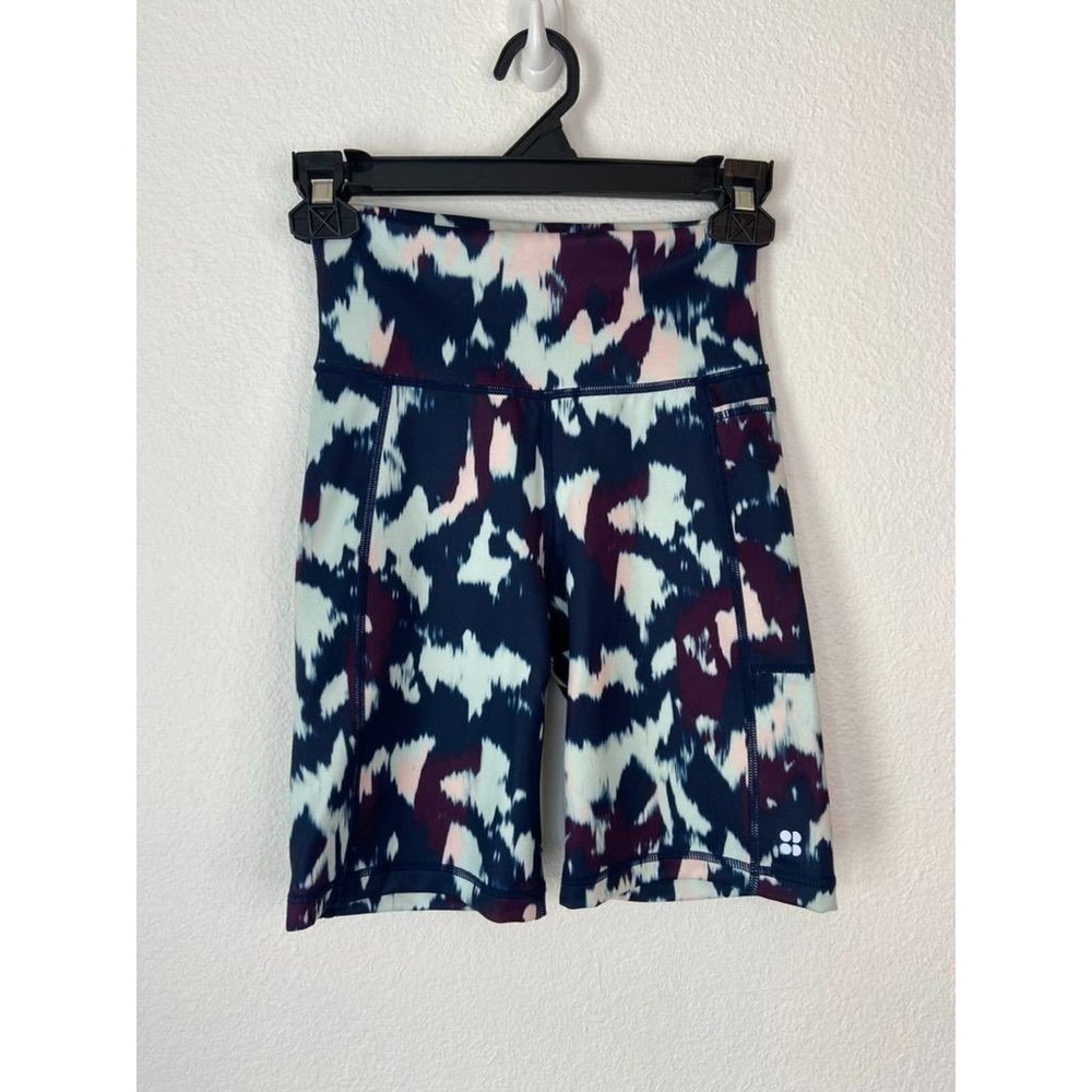Sweaty Betty women's XS 0-2 super sculpt high waisted‎ patterned bike shorts